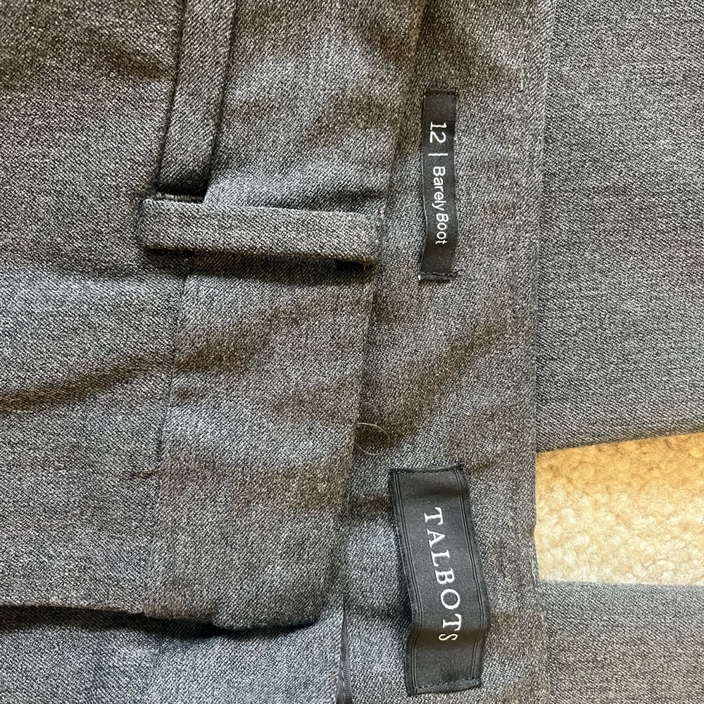 Three Talbots pants Size 12 for one price. Two grey slacks and one black plaid. - Picture 5 of 9
